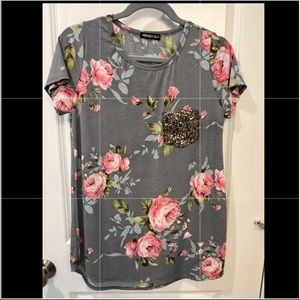 Heimish USA Tshirt with Sparkled Pocket size S